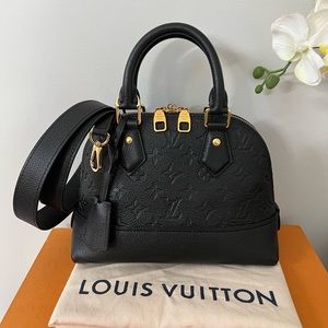 Authentic Louis Vuitton Neo Alma BB Empreinte Black